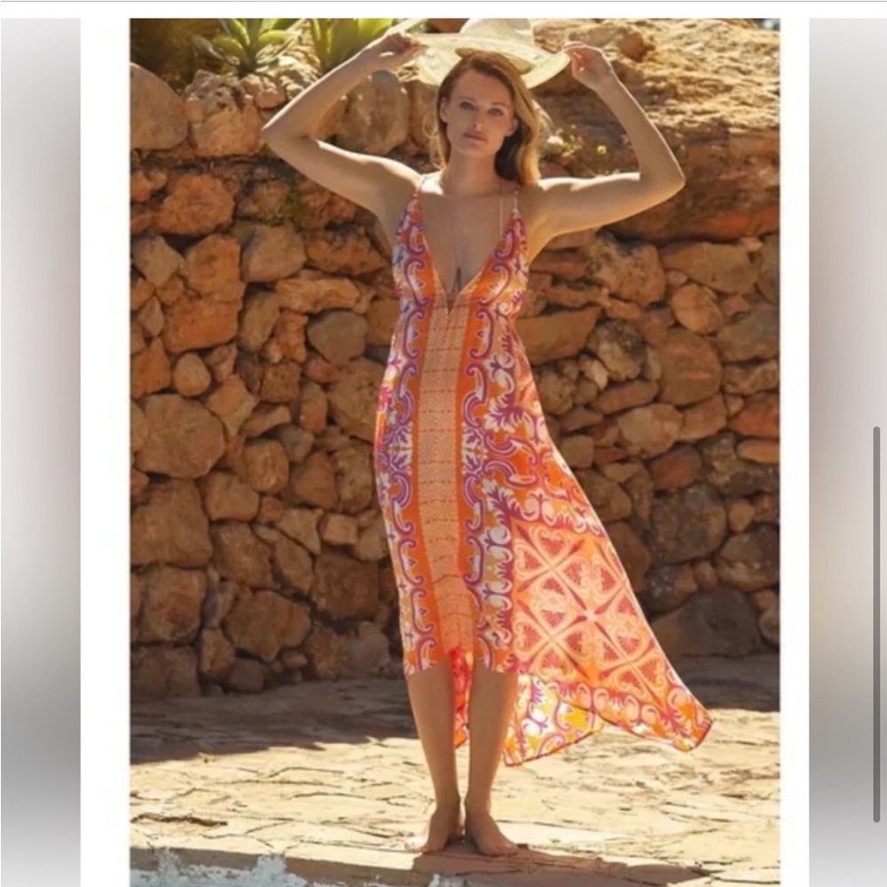 Anthropologie Abstract Midi Dress Coverup large